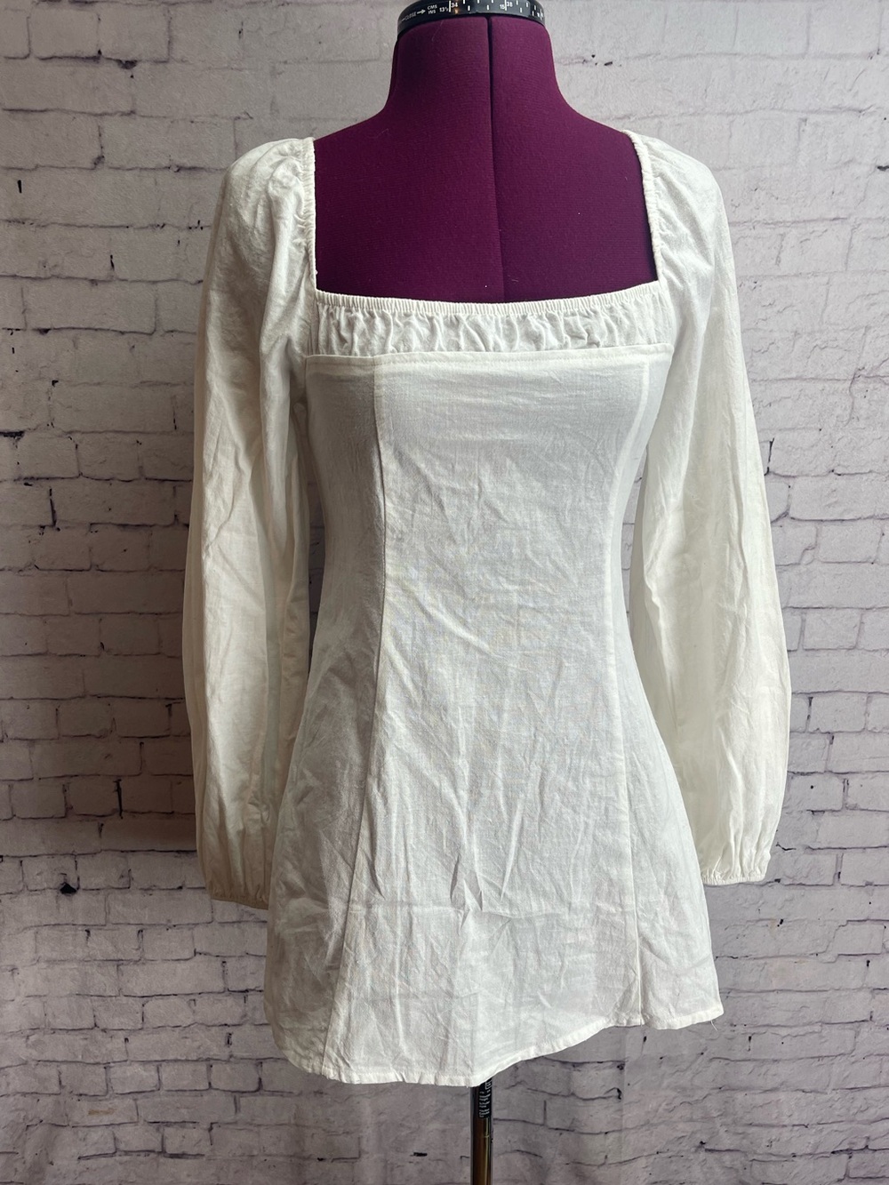 Free people creamy white long sleeve mini dress